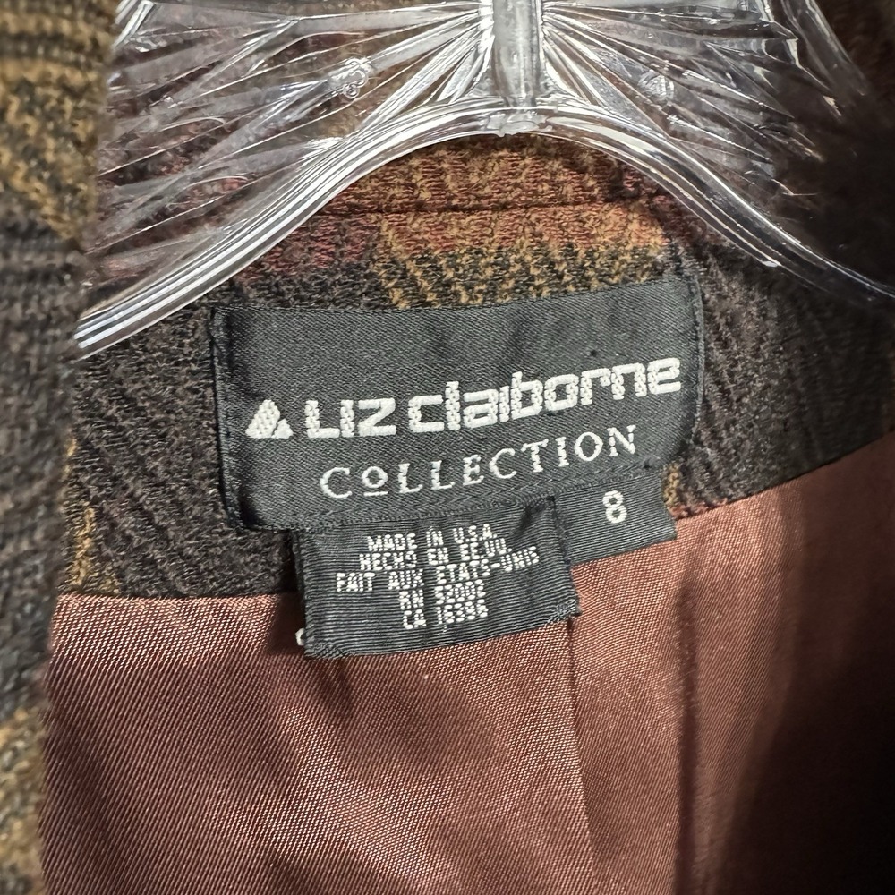 Liz Claiborne Herringbone Blazer Womens Size 8 Vintage USA Union Made READ DESC. - Picture 5 of 13
